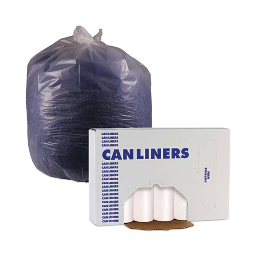 Image of Boardwalk® High-Density Can Liners, 10 Gal, 6 Microns, 24" X 23", Natural, 50 Bags/Roll, 20 Rolls/Carton