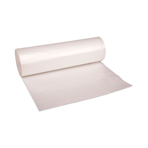 High-Density Can Liners, 45 gal, 10 mic, 40" x 46", Natural, 25 Bags/Roll, 10 Rolls/Carton