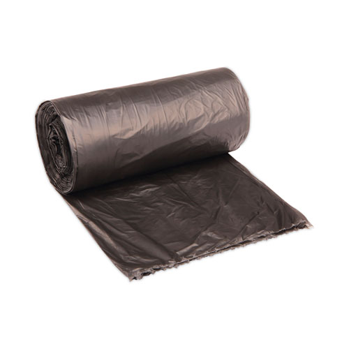 Image of High-Density Can Liners, 45 gal, 19 microns, 40" x 46", Black, 25 Bags/Roll, 6 Rolls/Carton