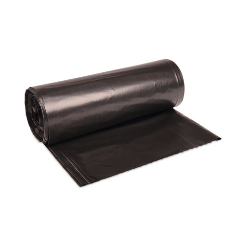 High-Density Can Liners, 56 gal, 19 microns, 43" x 47", Black, 25 Bags/Roll, 6 Rolls/Carton