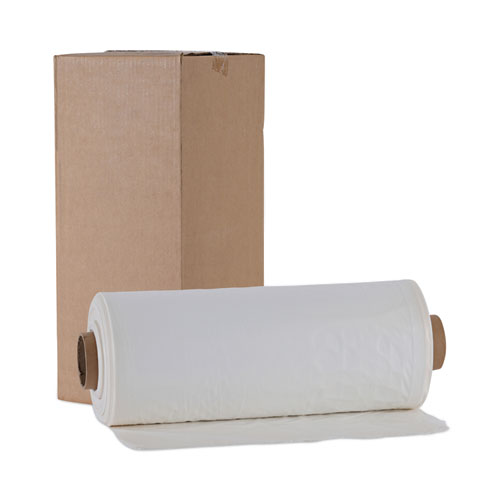 Image of Boardwalk® Industrial Drum Liners Rolls, 60 Gal, 1.8 Mil, 38 X 63, Clear, 1 Roll Of 75 Bags