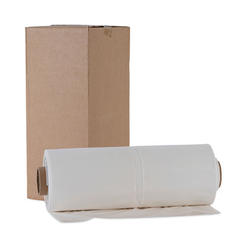 Image of Boardwalk® Industrial Drum Liners Rolls, 60 Gal, 2.7 Mil, 38 X 63, Clear, 1 Roll Of 50 Bags