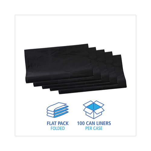 Image of Boardwalk® Linear Low Density Industrial Can Liners, 56 Gal, 1.7 Mil, 43 X 47, Black, 100/Carton