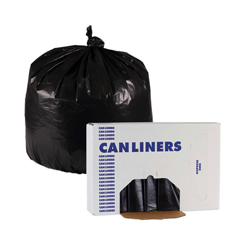 Linear Low Density Industrial Can Liners, 30 gal, 0.65 mil, 30 x 36, Black, 200/Carton