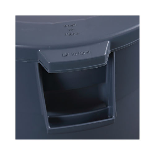 Image of Boardwalk® Lids For 32 Gal Waste Receptacle, Flat-Top, Round, Plastic, Gray