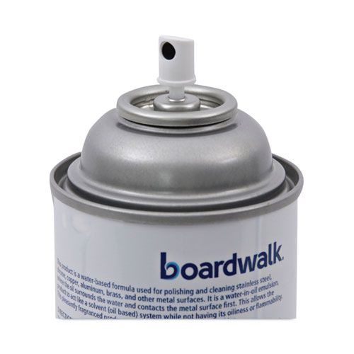 Image of Boardwalk® Stainless Steel Cleaner And Polish, Lemon, 18 Oz Aerosol Spray, 12/Carton