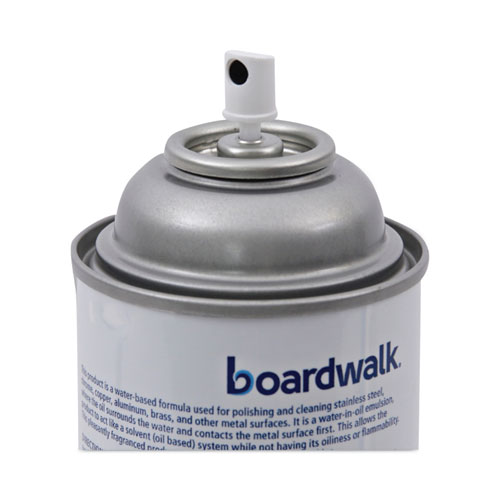 Image of Boardwalk® Stainless Steel Cleaner And Polish, Lemon, 18 Oz Aerosol Spray