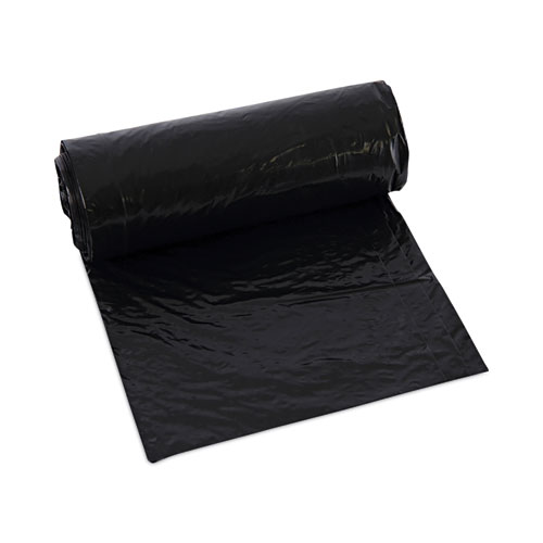 Low-Density Waste Can Liners, 16 gal, 1 mil, 24 x 32, Black, 10 Bags/Roll, 15 Rolls/Carton
