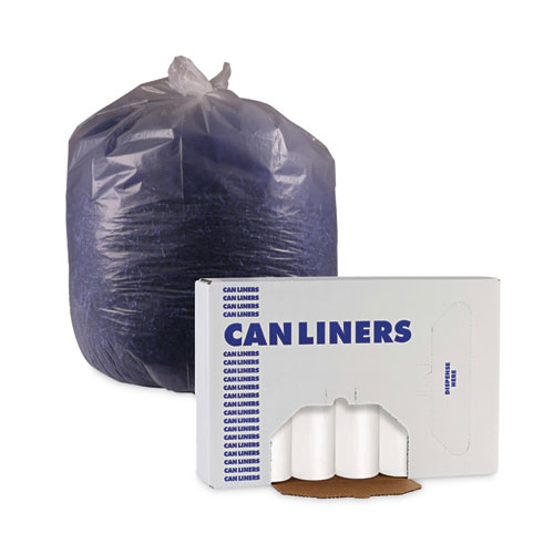 Image of Boardwalk® Low-Density Waste Can Liners, 33 Gal, 0.6 Mil, 33 X 39, White, 25 Bags/Roll, 6 Rolls/Carton