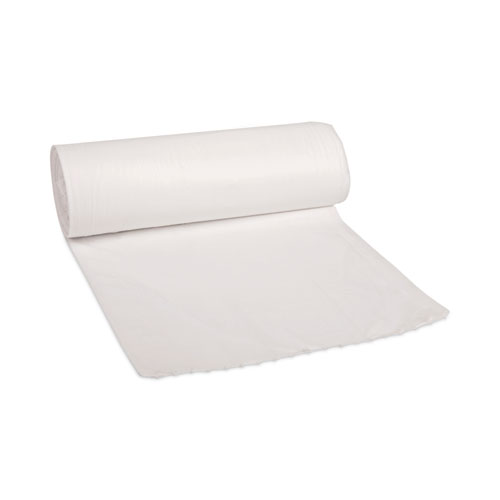 Linear Low Density Can Liners, 55 gal, 0.63 mil, 38" x 58", White, 10 Bags/Roll, 10 Rolls/Carton