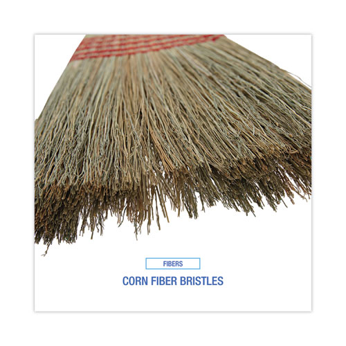 Image of Boardwalk® Parlor Broom, Corn Fiber Bristles, 55" Overall Length, Natural, 12/Carton