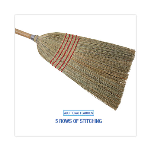 Image of Boardwalk® Parlor Broom, Corn Fiber Bristles, 55" Overall Length, Natural