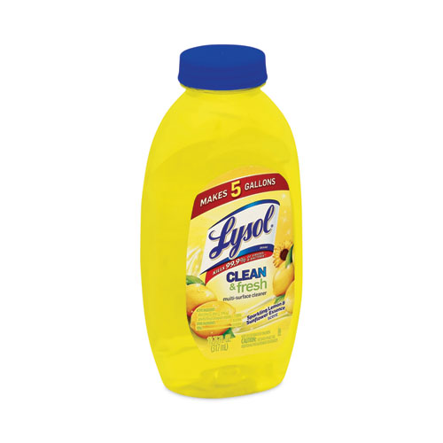 Image of Lysol® Brand Clean And Fresh Multi-Surface Cleaner, Sparkling Lemon And Sunflower Essence, 10.75 Oz Bottle, 20/Carton