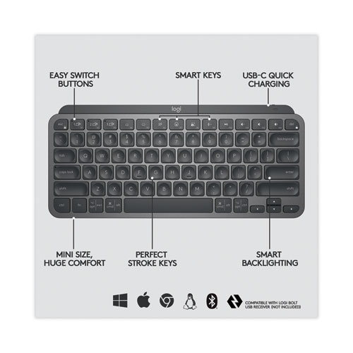 Image of Logitech® Mx Keys Mini Wireless Keyboard, Graphite