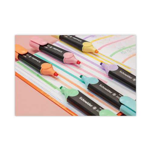 Job Pastel Highlighters, Chisel Tip (1mm/5mm), Assorted Ink Colors, Black/Assorted Barrel Colors, 6/Pack