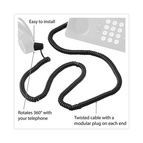 Image of Softalk® Twisstop Detangler With Coiled, 25-Foot Phone Cord, Black