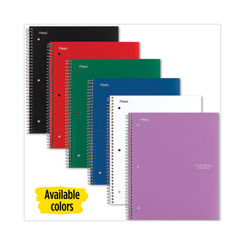 Wirebound Notebook with Two Pockets, 1-Subject, Medium/College Rule, Randomly Assorted Cover Color, (100) 11 x 8.5 Sheets
