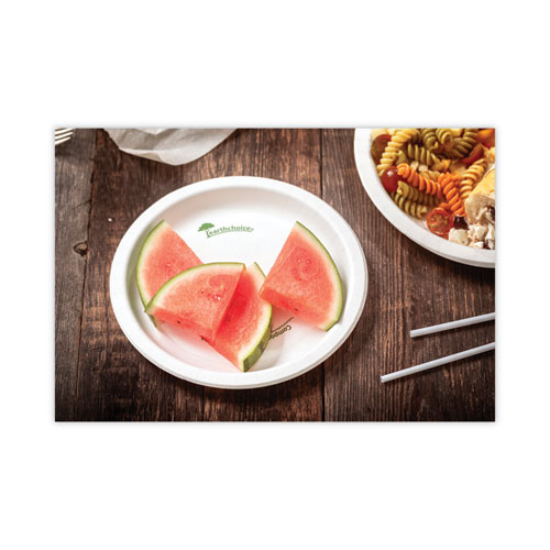 Image of Pactiv Evergreen Earthchoice Pressware Compostable Dinnerware, Plate, 9" Dia, White, 450/Carton