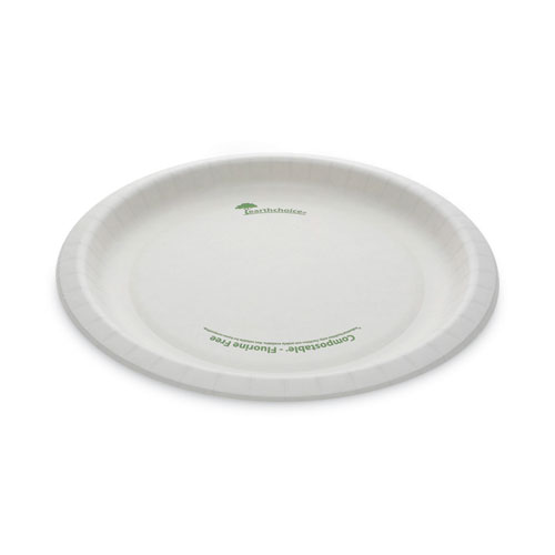 Image of EarthChoice Pressware Compostable Dinnerware, Plate, 10" dia, White, 300/Carton