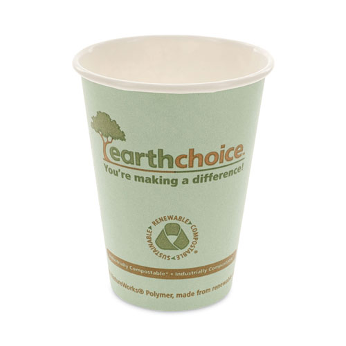 EarthChoice Compostable Paper Cup, 12 oz, Teal, 1,000/Carton