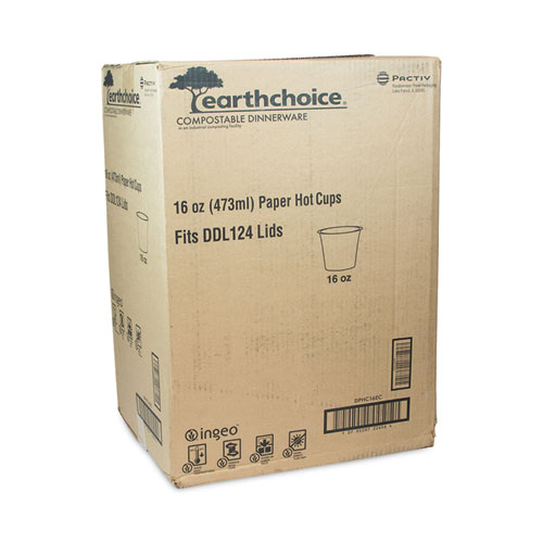 Image of Pactiv Evergreen Earthchoice Compostable Paper Cup, 16 Oz, Green, 1,000/Carton