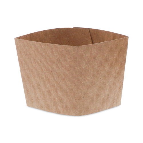 Hot Cup Sleeve, Fits 10 oz to 24 oz Cups, Brown, 1,000/Carton