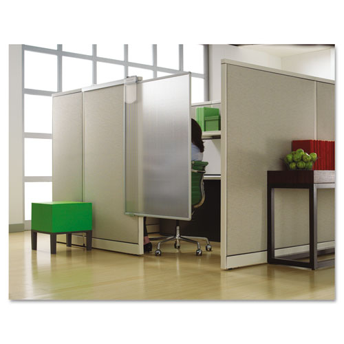 Workstation Privacy Screen, 36w x 48d, Translucent Clear/Silver