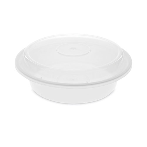 Pactiv Evergreen Newspring Versatainer Microwavable Containers,  24 Oz, 7 X 7 X 2.38, White/Clear, Plastic, 150/Carton