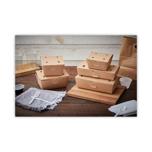 Image of Pactiv Evergreen Earthchoice Onebox Paper Box, 37 Oz, 4.5 X 4.5 X 2.5, Kraft, 312/Carton