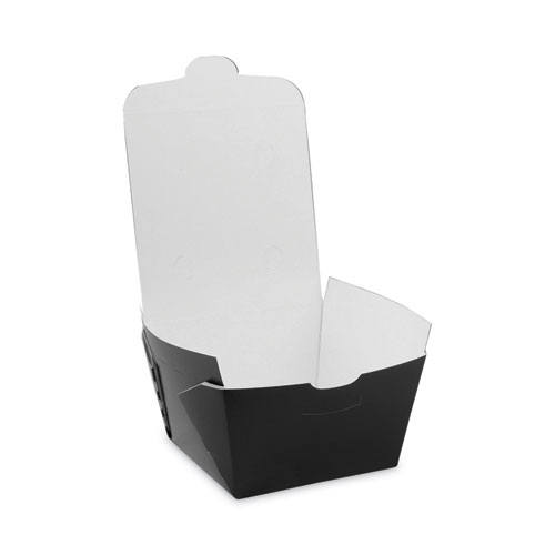 Image of Pactiv Evergreen Earthchoice Onebox Paper Box, 46 Oz, 4.5 X 4.5 X 3.25, Black, 200/Carton