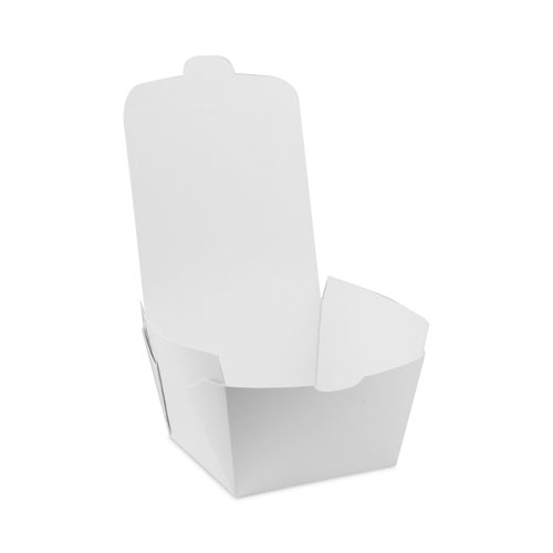 Image of Pactiv Evergreen Earthchoice Onebox Paper Box, 46 Oz, 4.5 X 4.5 X 3.25, White, 200/Carton