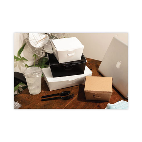 Image of Pactiv Evergreen Earthchoice Onebox Paper Box, 46 Oz, 4.5 X 4.5 X 3.25, White, 200/Carton
