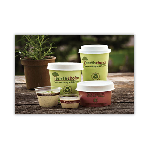 Image of Pactiv Evergreen Earthchoice Compostable Soup Cup Large, 16 Oz, 3.63" Diameter X 3.88"H, Green, Paper, 500/Carton