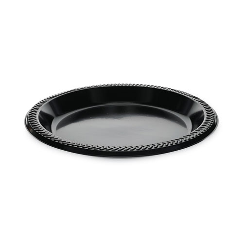 Image of Prairieware Impact Plastic Dinnerware, Plate, 10.25" dia, Black, 500/Carton