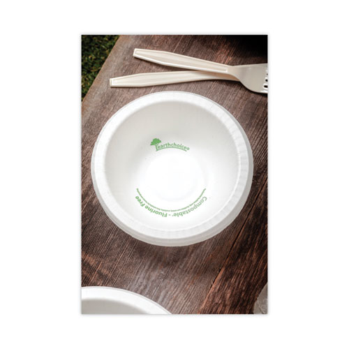Image of Pactiv Evergreen Earthchoice Pressware Compostable Dinnerware, Bowl, 12 Oz, White, 750/Carton