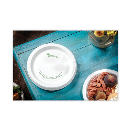 Image of Pactiv Evergreen Earthchoice Pressware Compostable Dinnerware, Plate, 6" Dia, White, 750/Carton