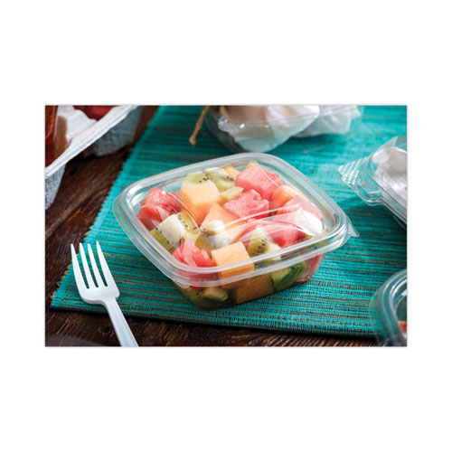 Image of Pactiv Evergreen Earthchoice Square Recycled Bowl, 12 Oz, 5 X 5 X 1.63, Clear, Plastic, 504/Carton
