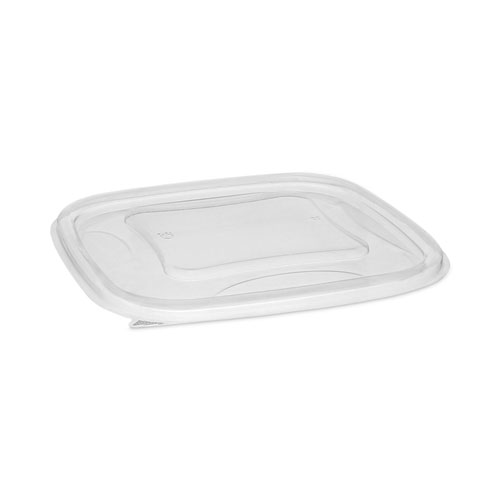 Pactiv Evergreen EarthChoice Square Recycled Bowl Flat Lid, 5.5 x 5.5 x 0.75, Clear, Plastic, 504/Carton