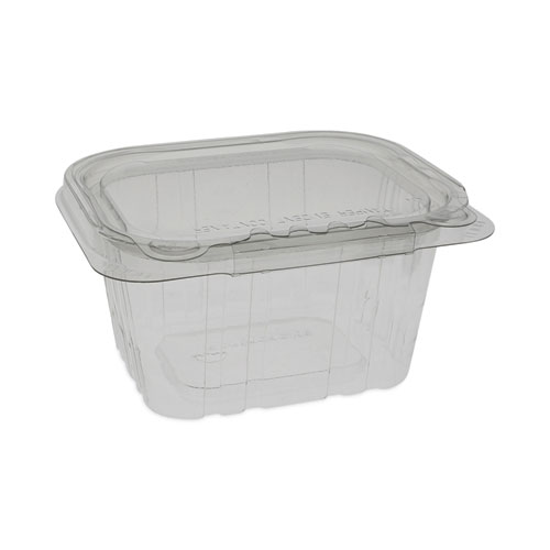 Image of Pactiv Evergreen Earthchoice Tamper Evident Recycled Hinged Lid Deli Container, 16 Oz, 5.38 X 4.5 X 2.63, Clear, Plastic, 304/Carton