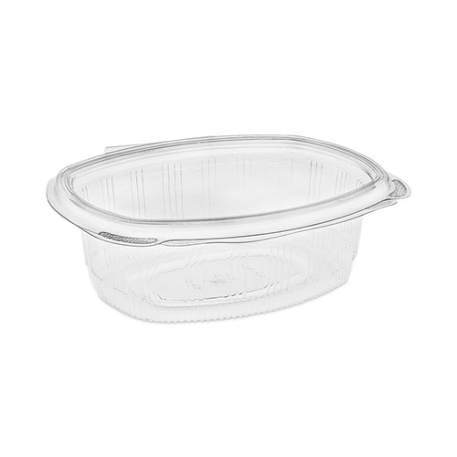 Image of EarthChoice Recycled PET Hinged Container, 24 oz, 7.38 x 5.88 x 2.38, Clear, Plastic, 280/Carton
