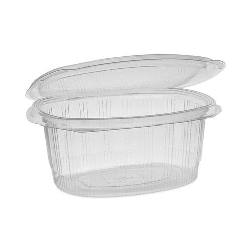 Image of EarthChoice Recycled PET Hinged Container, 32 oz, 7.31 x 5.88 x 3.25, Clear, Plastic, 280/Carton