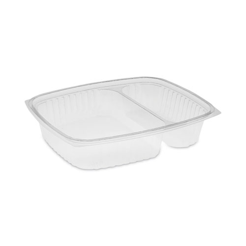 Image of Pactiv Evergreen Showcase Deli Container, Base Only, 2-Compartment, 10 Oz; 23 Oz, 9 X 7.4 X 1.5, Clear, Plastic, 220/Carton