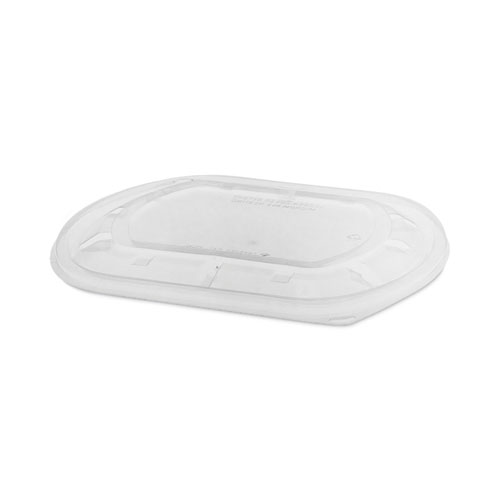 Image of Pactiv Evergreen Clearview Mealmaster Lid With Fog Gard Coating, Large Flat Lid, 9.38 X 8 X 0.38, Clear, Plastic, 300/Carton