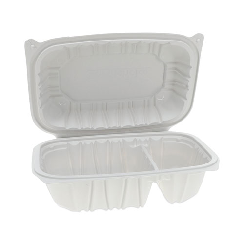 Yanco DP-2336WT 3 Compartment Disposable Container w/ Lid - Plastic, White