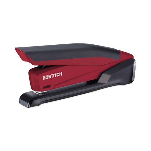 InPower Spring-Powered Desktop Stapler with Antimicrobial Protection, 20-Sheet Capacity, Red/Black