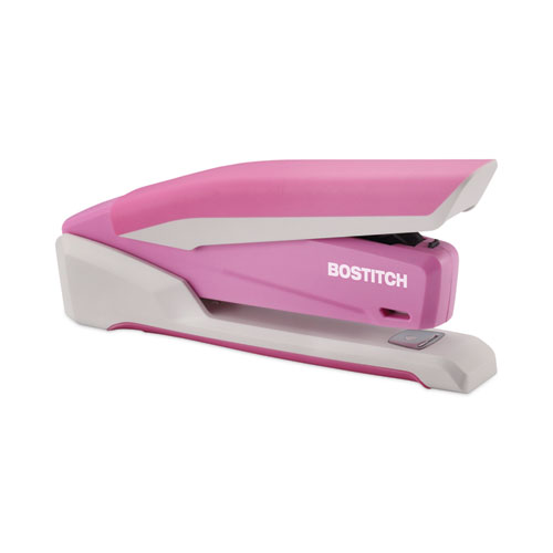 InCourage Spring-Powered Desktop Stapler with Antimicrobial Protection, 20-Sheet Capacity, Pink/Gray