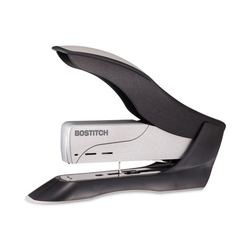 Spring-Powered Premium Heavy-Duty Stapler, 100-Sheet Capacity, Black/silver