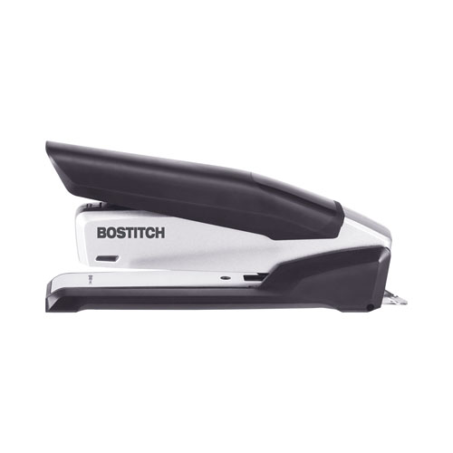 Image of Bostitch® Inpower Spring-Powered Desktop Stapler With Antimicrobial Protection, 28-Sheet Capacity, Black/Silver