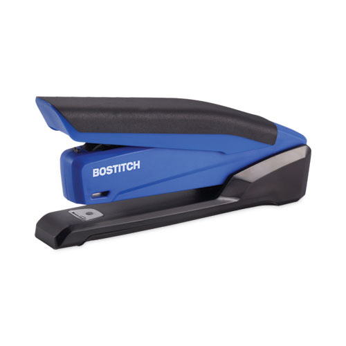 Bostitch® Inpower Spring-Powered Desktop Stapler With Antimicrobial Protection, 20-Sheet Capacity, Blue/Black