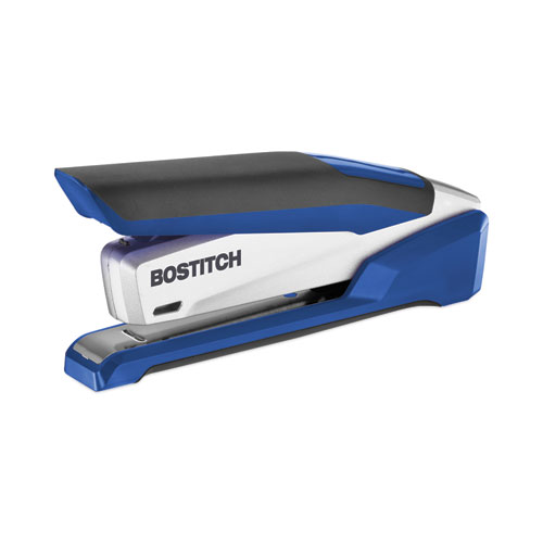 Bostitch® Inpower Spring-Powered Desktop Stapler With Antimicrobial Protection, 28-Sheet Capacity, Blue/Silver